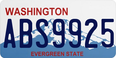 WA license plate ABS9925