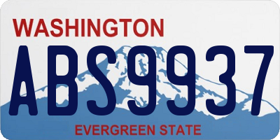 WA license plate ABS9937