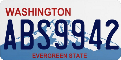 WA license plate ABS9942