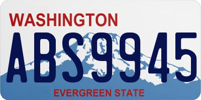 WA license plate ABS9945