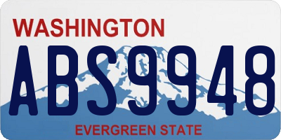 WA license plate ABS9948