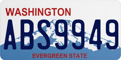 WA license plate ABS9949