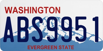 WA license plate ABS9951