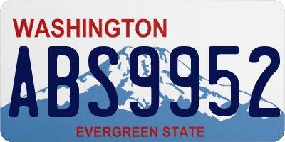 WA license plate ABS9952