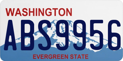 WA license plate ABS9956