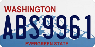 WA license plate ABS9961