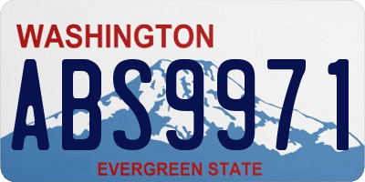 WA license plate ABS9971