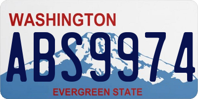 WA license plate ABS9974