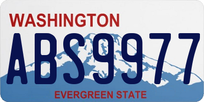 WA license plate ABS9977