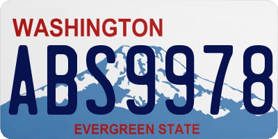 WA license plate ABS9978