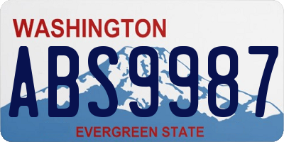 WA license plate ABS9987