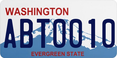 WA license plate ABT0010