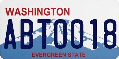 WA license plate ABT0018
