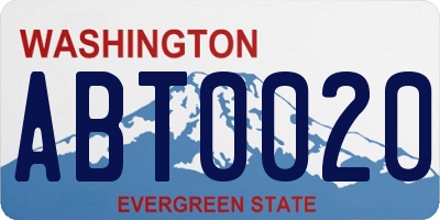 WA license plate ABT0020