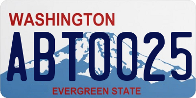 WA license plate ABT0025