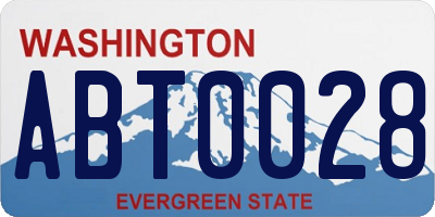 WA license plate ABT0028