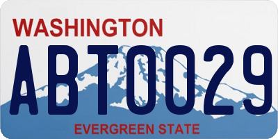 WA license plate ABT0029