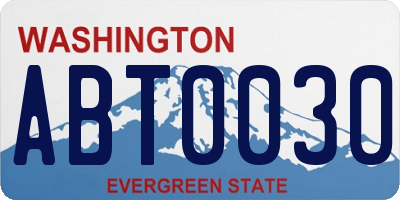 WA license plate ABT0030