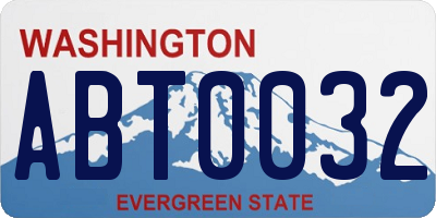 WA license plate ABT0032