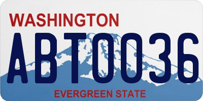 WA license plate ABT0036