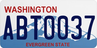 WA license plate ABT0037