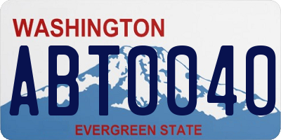 WA license plate ABT0040