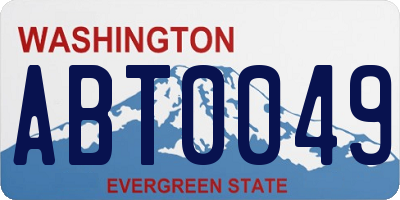 WA license plate ABT0049