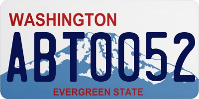 WA license plate ABT0052