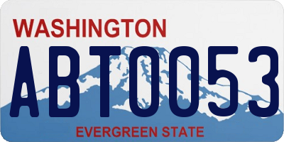 WA license plate ABT0053