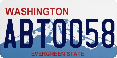 WA license plate ABT0058