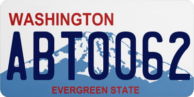 WA license plate ABT0062