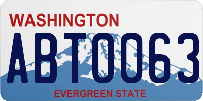 WA license plate ABT0063