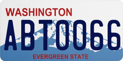 WA license plate ABT0066