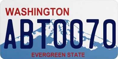 WA license plate ABT0070