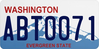 WA license plate ABT0071
