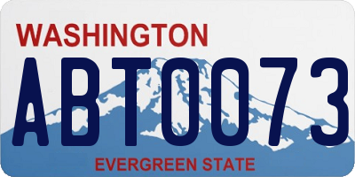 WA license plate ABT0073
