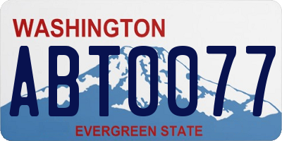 WA license plate ABT0077