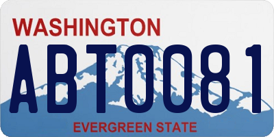 WA license plate ABT0081