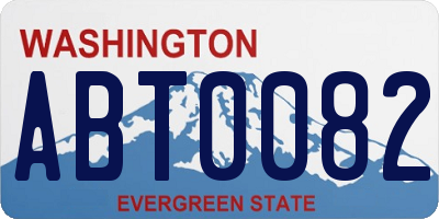 WA license plate ABT0082