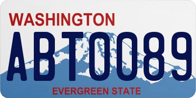 WA license plate ABT0089