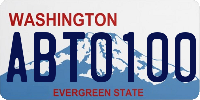 WA license plate ABT0100
