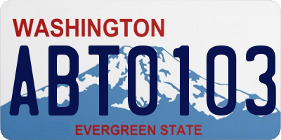 WA license plate ABT0103