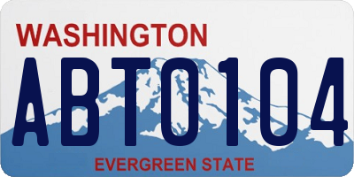 WA license plate ABT0104