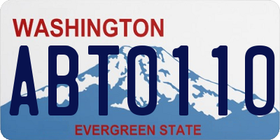WA license plate ABT0110