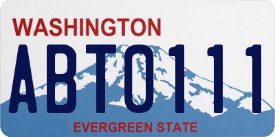 WA license plate ABT0111