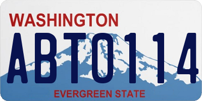 WA license plate ABT0114