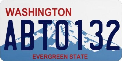WA license plate ABT0132