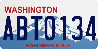 WA license plate ABT0134