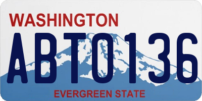 WA license plate ABT0136