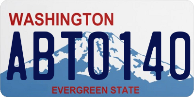 WA license plate ABT0140
